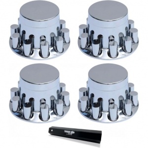 TR613-TWC | 4pc plastique chromé - enjoliveur de roue arrière, avec 33 mm cache-écrous de roue
