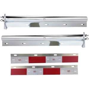 TRMFH401 | Chrome Mud Flap Hangers 2-1/2" Bolt 30" w/ Aluminum Reflectors
