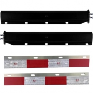 TRMFH402 | Black Mud Flap Hangers 2-1/2" Bolt 30" w/ Aluminum Reflectors