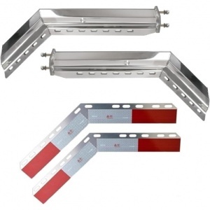 TRMFH412 | Bavette garde-boue chromée supports 1-1/8" motif de perçage 28" avec réflecteurs