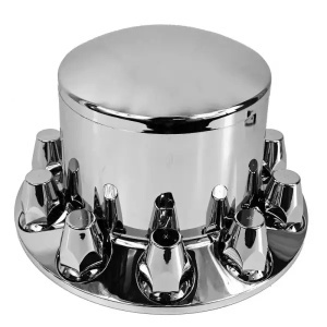 TR076-TWCR | Chrome Plastic Universal Rear Wheel Cover with 33MM Screw-on Lug Nut Covers