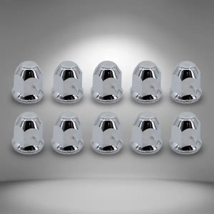 TR631-TWLN | 10 pcs of 33mm Luxury Screw-on Lug Nut Covers for Semi Trucks