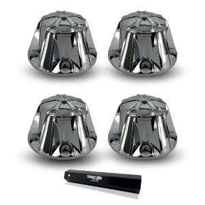 TR636-TWC | 4 pièces de ensemble d’enjoliveurs de roue arrière Starlight universel en plastique chromé