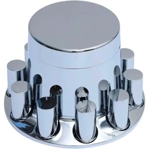 TR135-TWCR | Chrome Plastic Universal Rear Wheel Cover of TR615 with 33MM Screw-on Lug Nut Covers